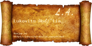 Lukovits Abélia névjegykártya